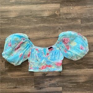 Floral Puff Sleeve Women’s Top